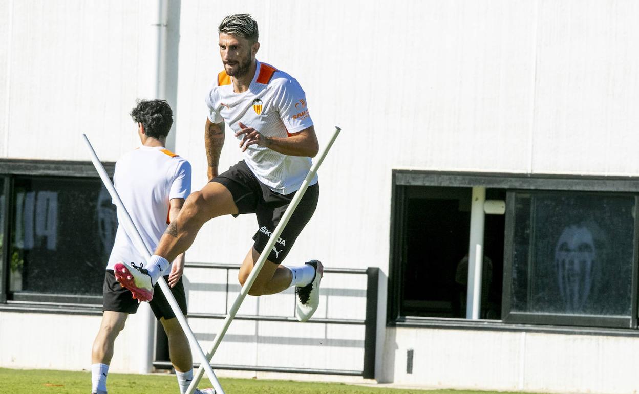 Piccini, durante un entrenamiento de la pretemporada.