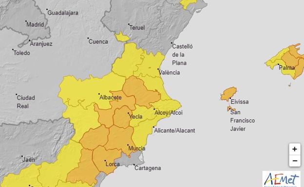 Nivel de riesgo en la Comunitat para el sábado. 