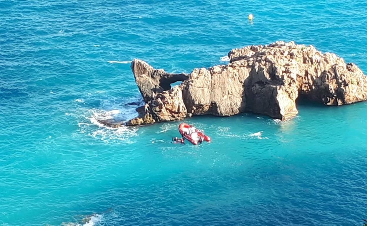 Uno de los últimos rescates realizados en la costa de Xàbia.