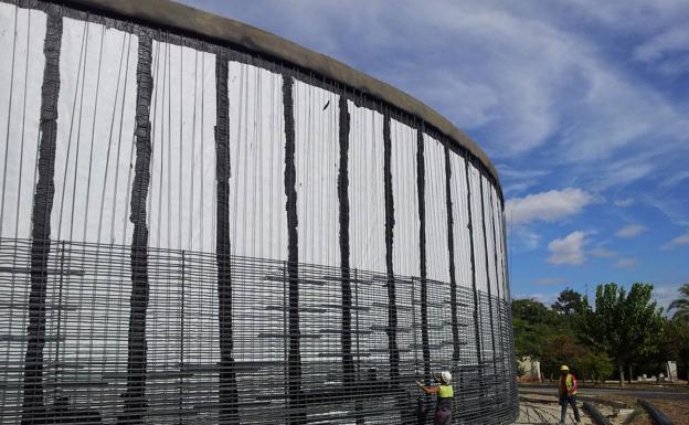 Obras de construcción de un depósito de agua