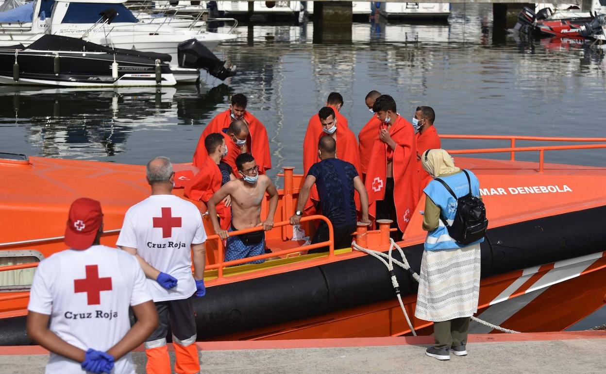 Los migrantes han sido trasladados al Puerto de Alicante para practicarles las pruebas PCR. 