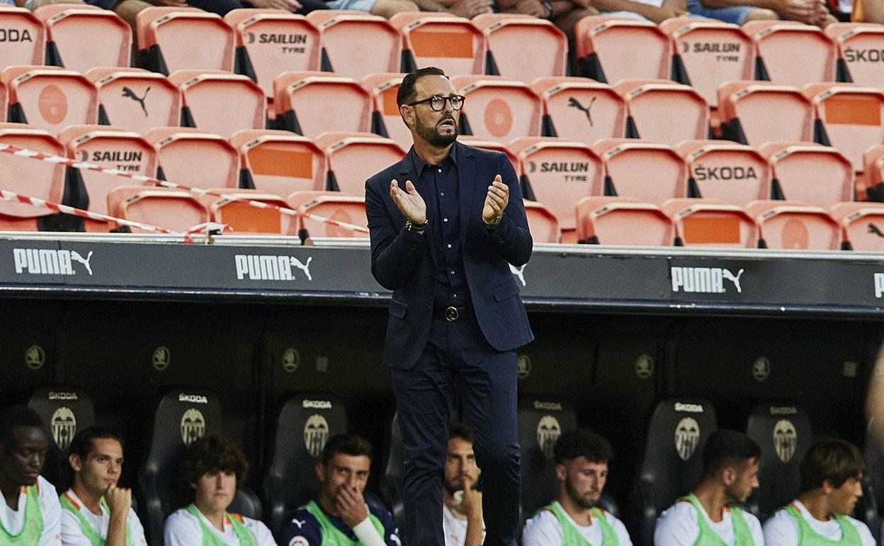 José Bordalás, durante el partido ante el Milan del Trofeu Taronja. 