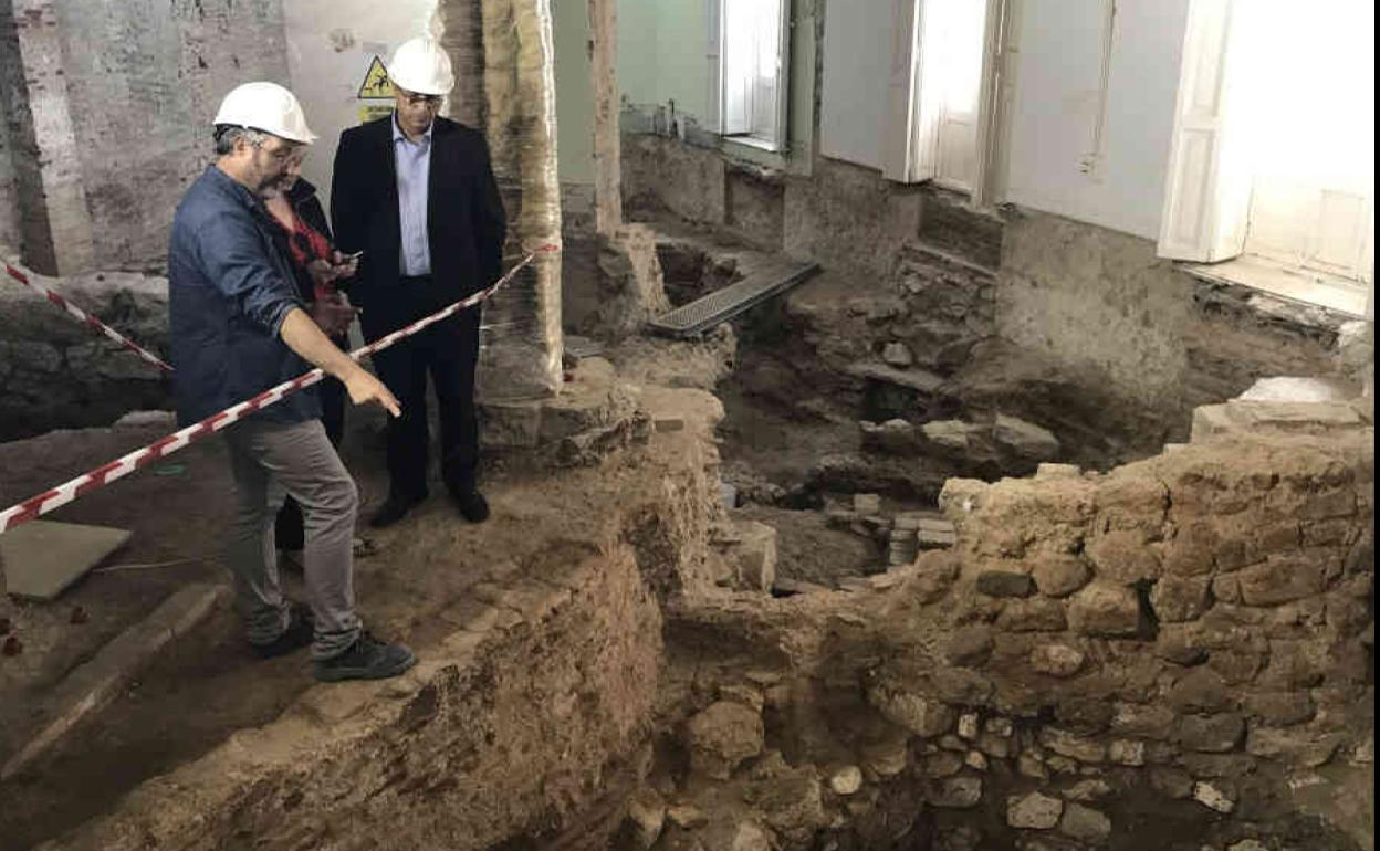 Trabajos en el Palacio de Calatayud de Valencia.