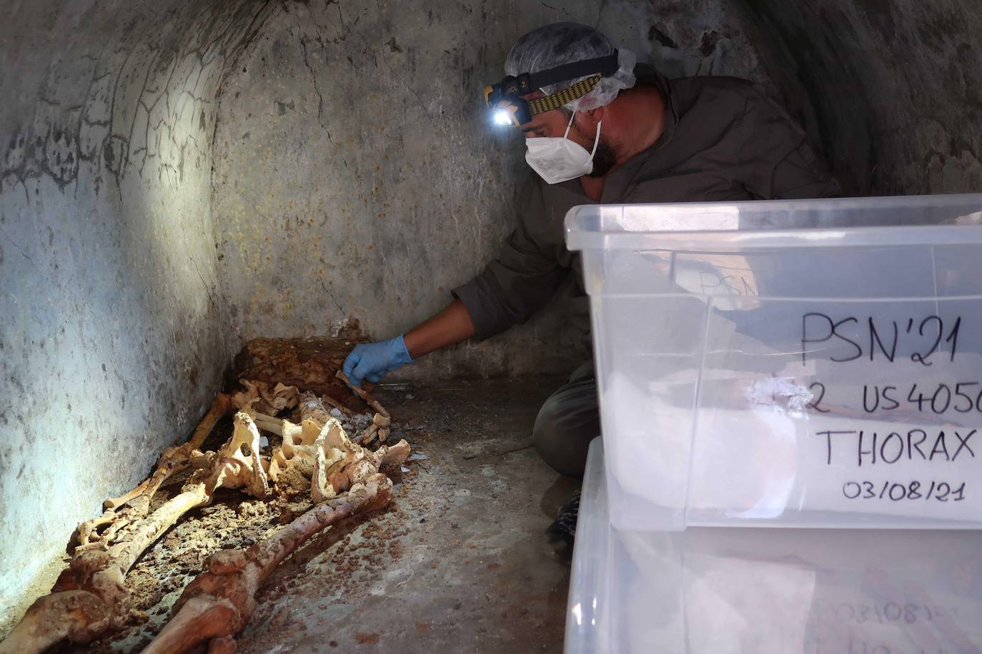 Un equipo de investigadores de la Universitat de Valencia descubre el peculiar enterramiento de un liberto en la antigua ciudad romana destruida por el Vesubio