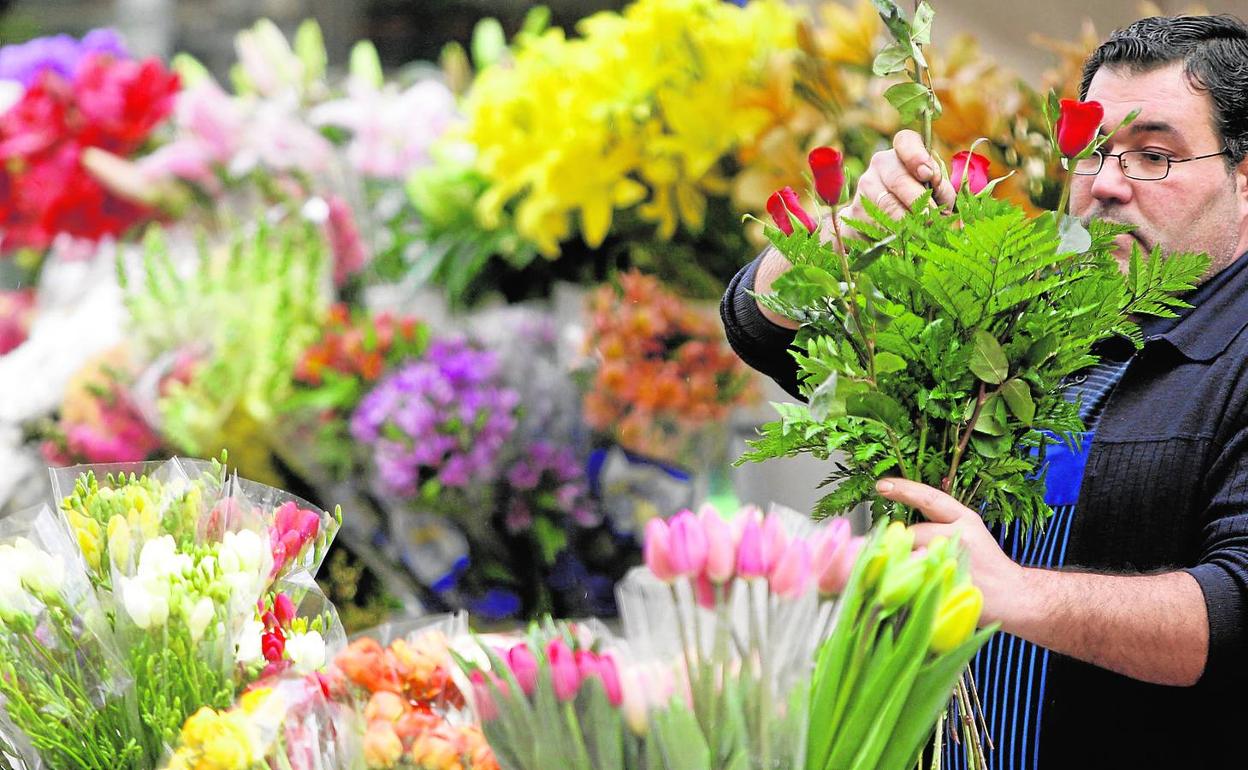 Puesto de flores en Valencia.