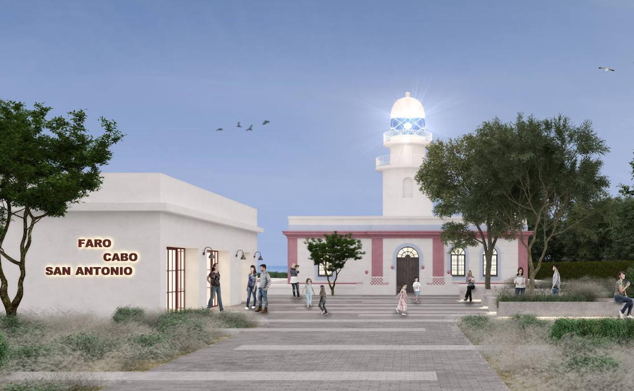 Recreación del proyecto de rehabilitacón del faro del Cap de Sant Antoni. 