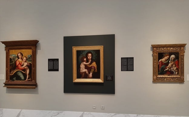 Tres vírgenes del siglo XVI sustituyen en el Bellas Artes de Valencia el lugar dejado por el botticelli. 