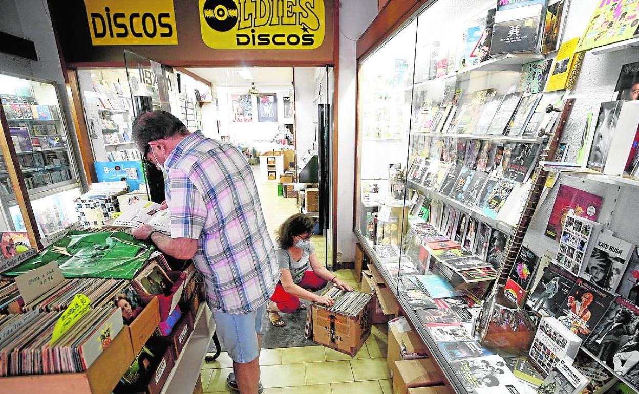 Interior de la tienda de discos Oldies, en una imagen de archivo. 