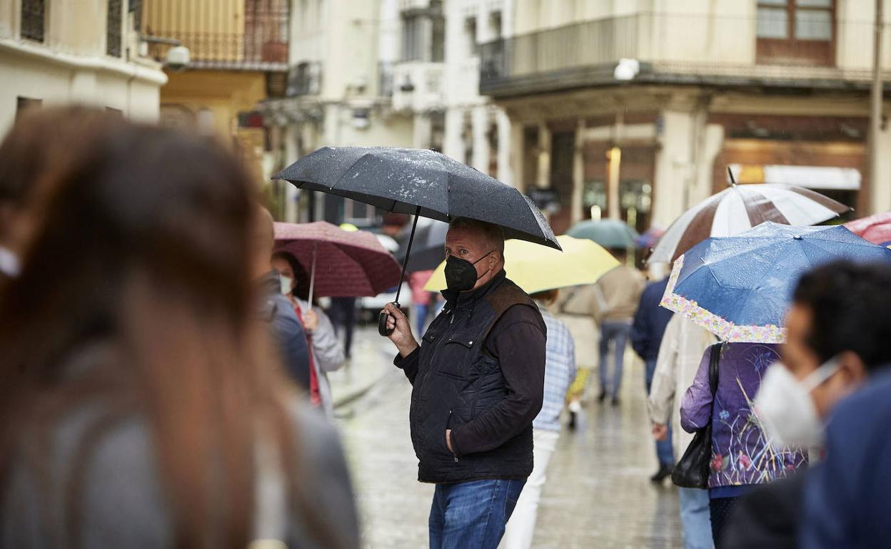 Jornada de lluvia en Valencia.