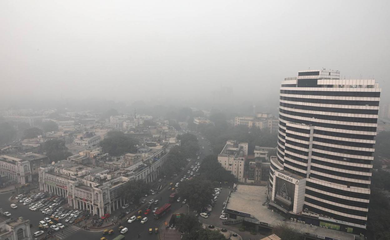 Nube de contaminación sobre Nueva Delhi, en India. 