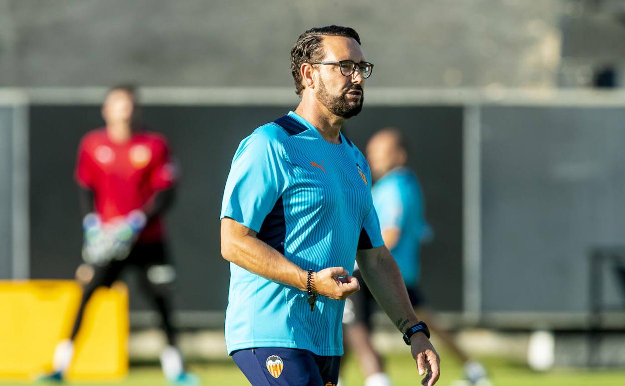 José Bordalás, en un entrenamiento. 