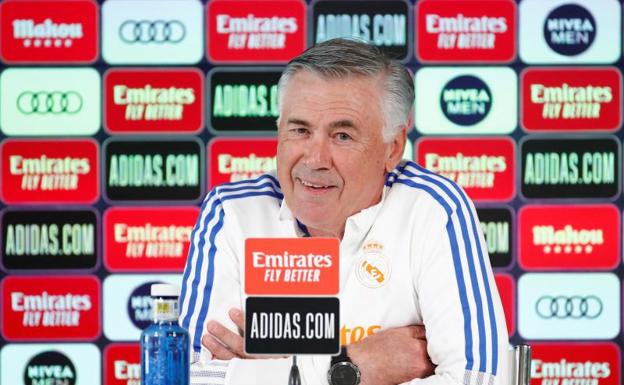 Carlo Ancelotti, en rueda de prensa. 