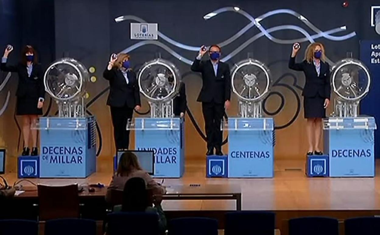 Imagen del sorteo de la Lotería Nacional del jueves. 