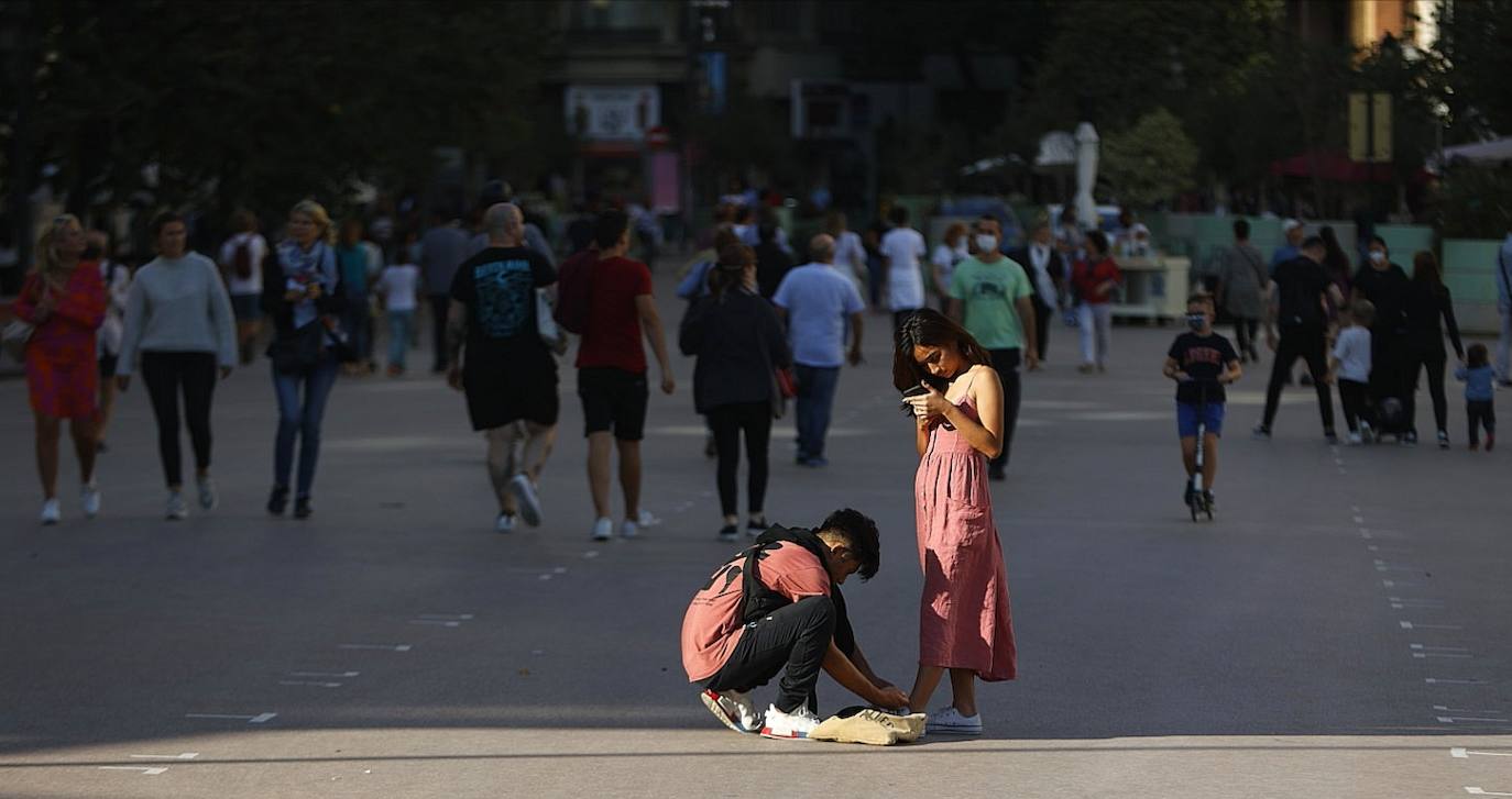 Turistas en el centro de Valencia.