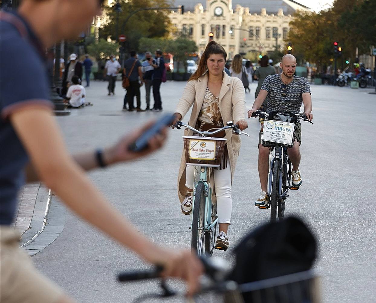 Turistas en el centro de Valencia.