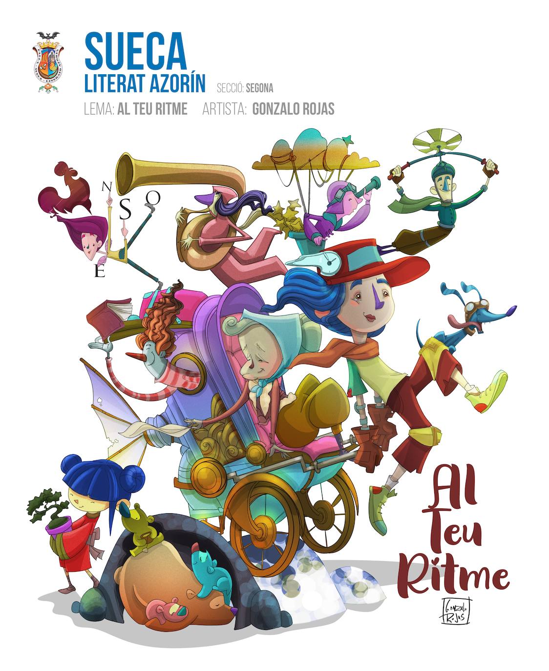 INFANTILES: Falla Sueca-Literato Azorín. Artista: Gonzalo Rojas. Sección: Segunda