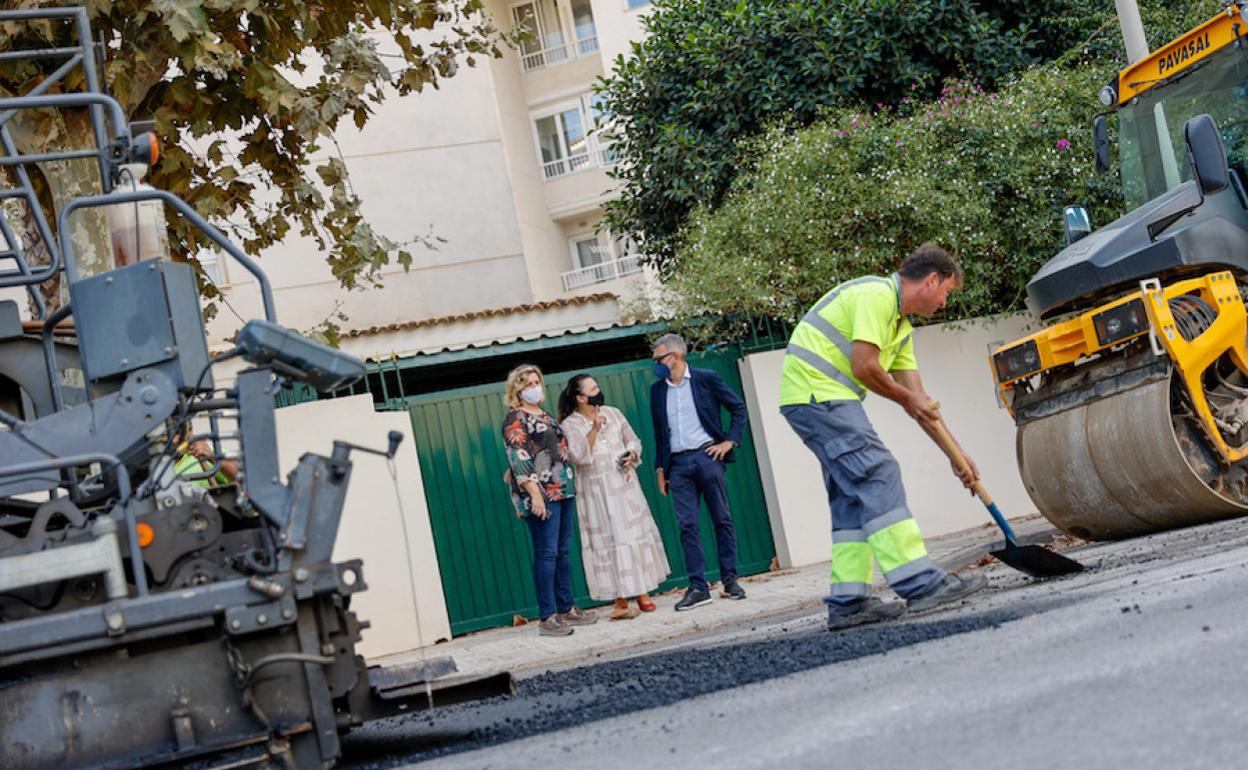 Imagen de las obras de repavimentación ya iniciadas