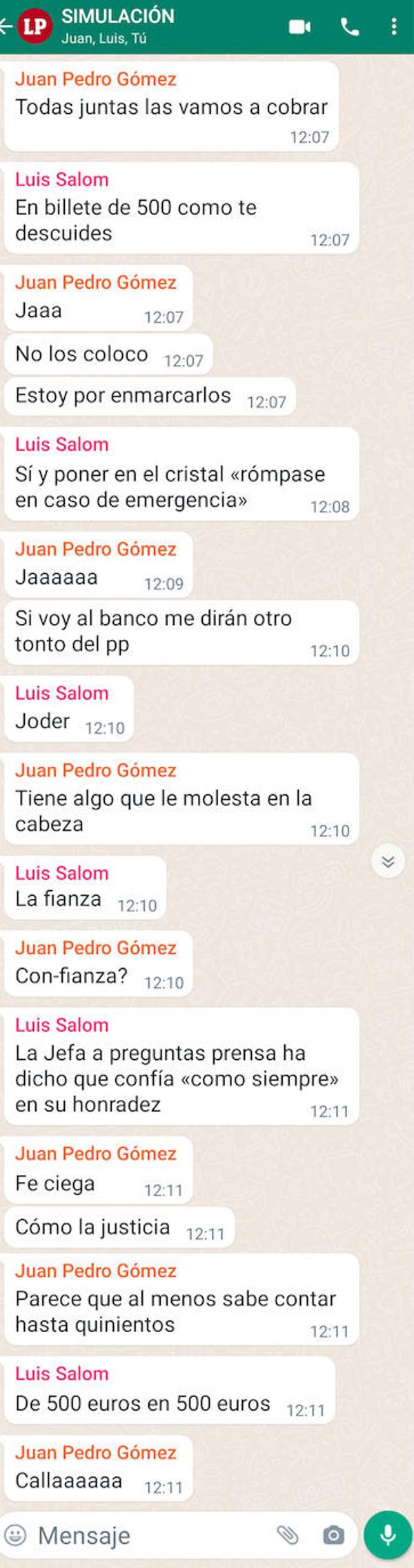 Simulación de la conversación real realizada por LAS PROVINCIAS. 