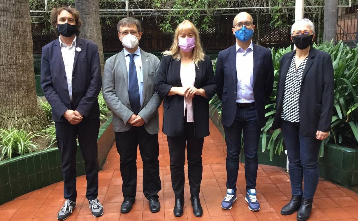 Rubén Trenzano, Francesc Xavier Vila, Natàlia Garriga y Joan Sans Urgell, en la VII Jornada sobre la Llengua i Societat als Territoris de Parla Catalana.