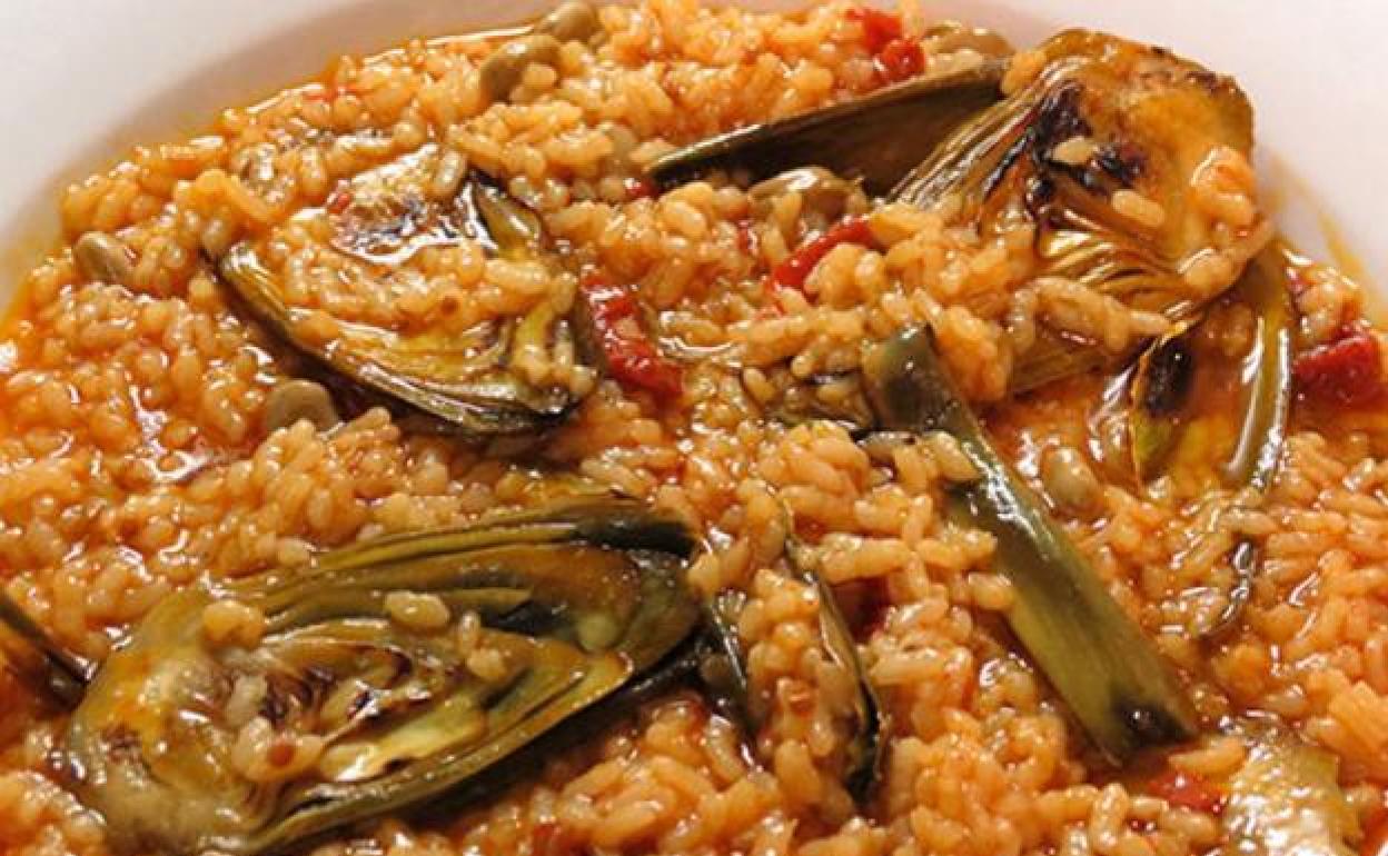 Arroz de alcachofas 