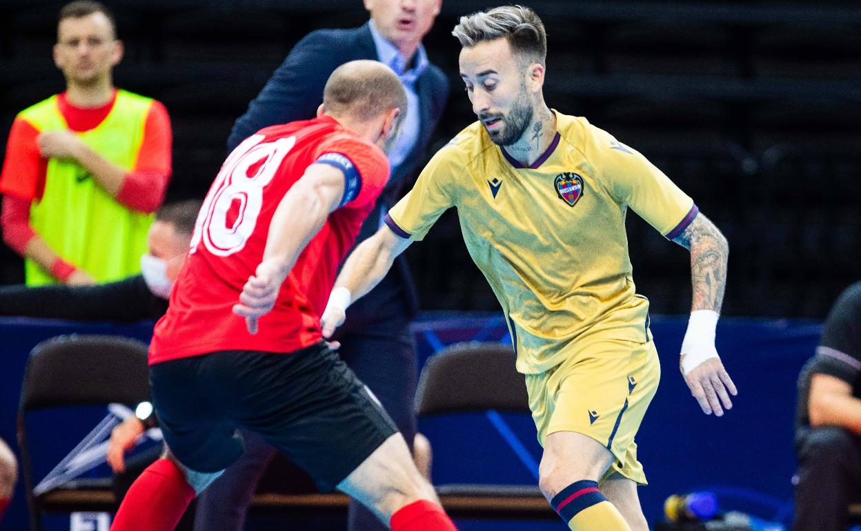 El Levante UD FS, jugando un partido de la Main Round de la UEFA Futsal Champions League 