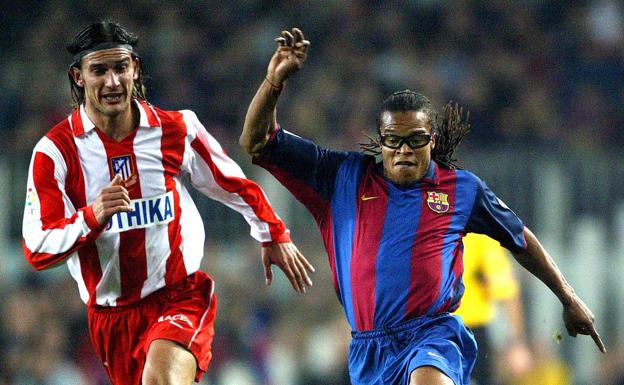 De los Santos con la camiseta del Atlético de Madrid
