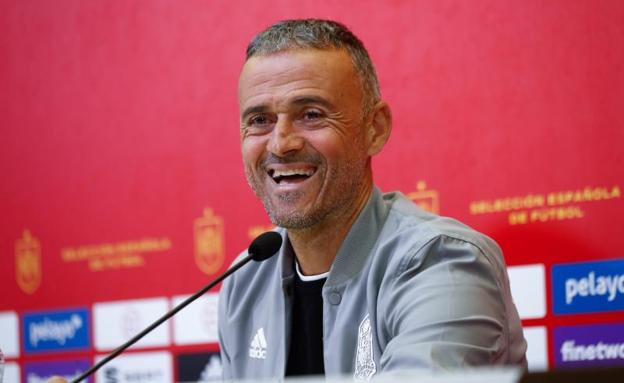 Luis Enrique, durante la rueda de prensa. 