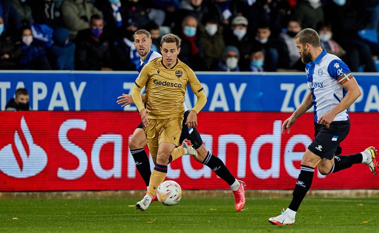 Jorge de Frutos, durante el partido contra el Alavés.