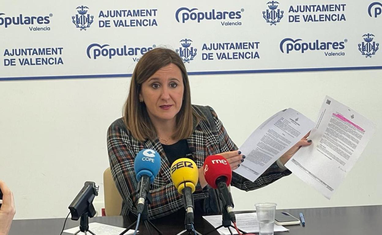 María José Catalá, en la rueda de prensa de esta mañana. 