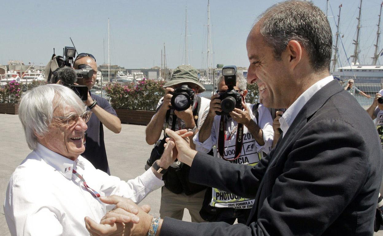 Ecclestone y Camps en Valencia. 