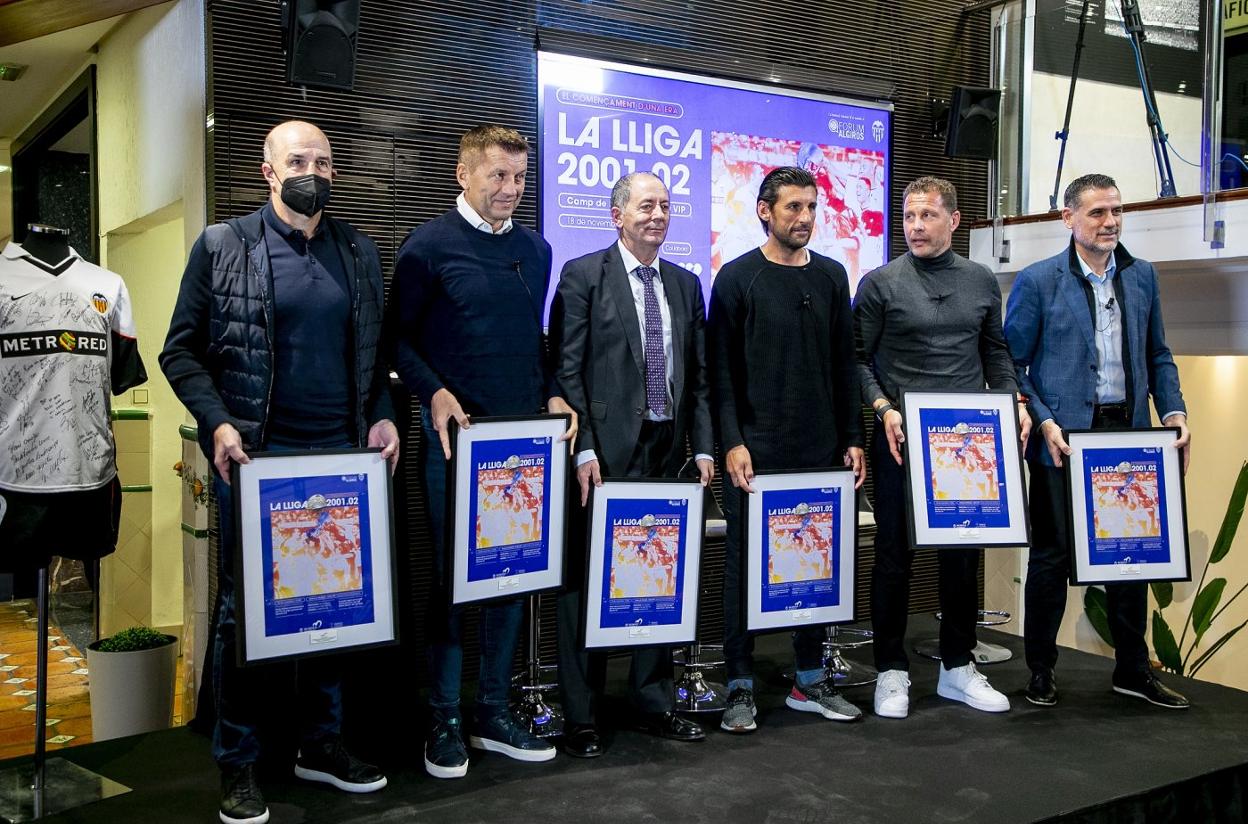 Ochotorena, Djukic, Subirats, Angulo, Curro Torres y Palop, en el acto de ayer. vcf