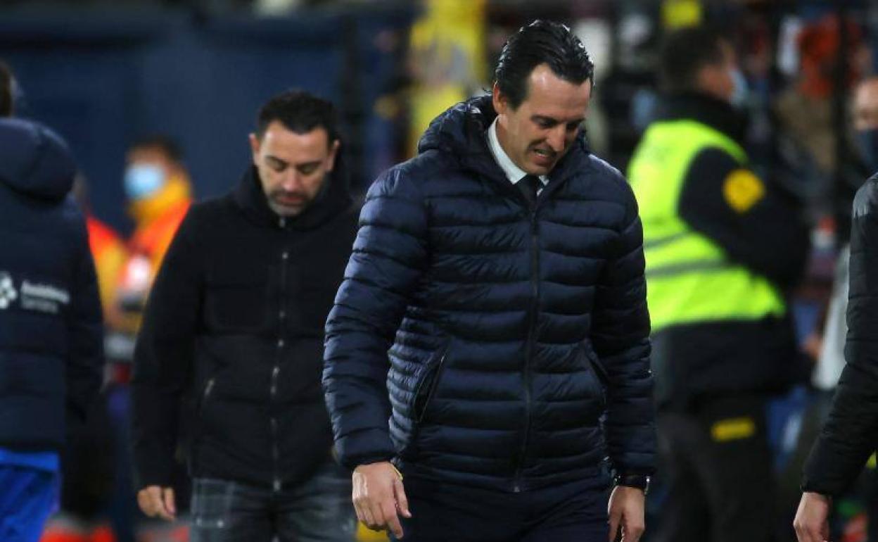 Unai Emery en el partido contra el Barcelona