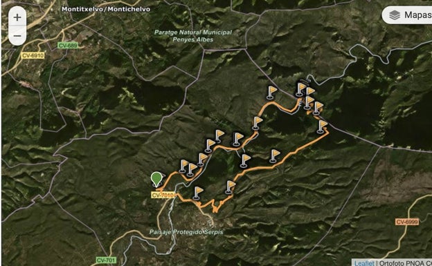 Recorrido circular de alrededor de 15 kilómetros a la vera del río Serpis. 