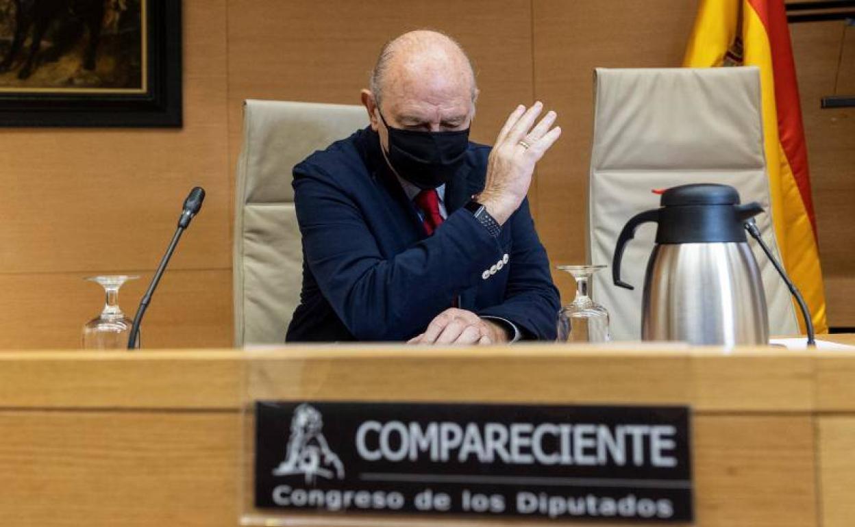 El exministro del Interior Jorge Fernández Díaz comparece, este jueves, en el Congreso.