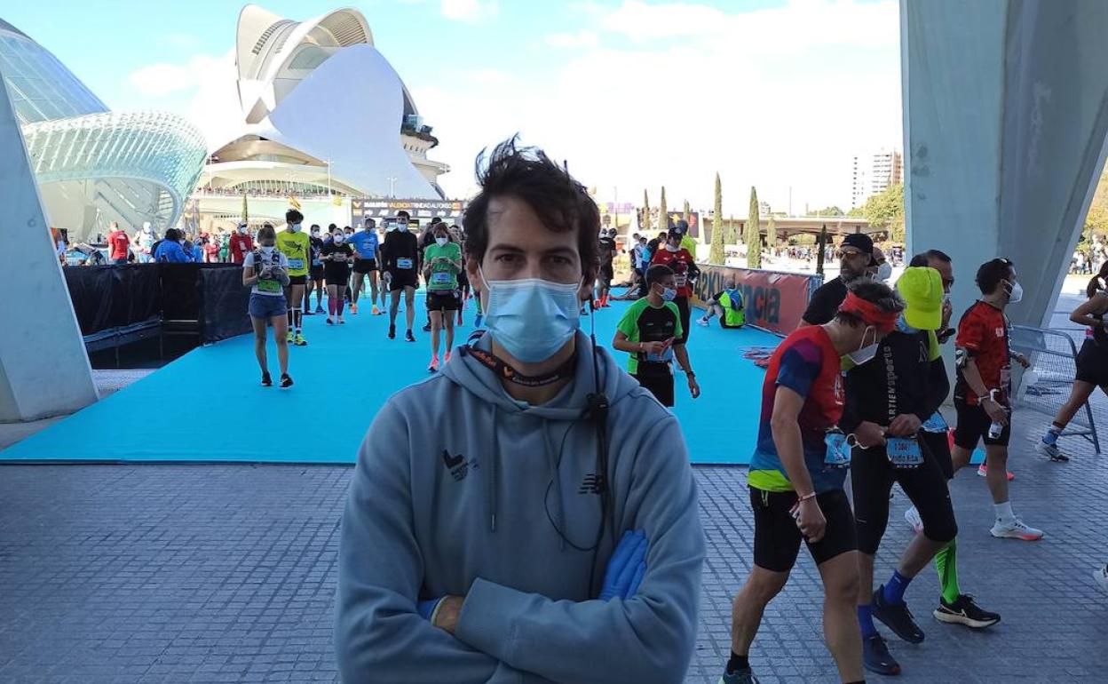 Luis Cort, durante el maratón de Valencia.