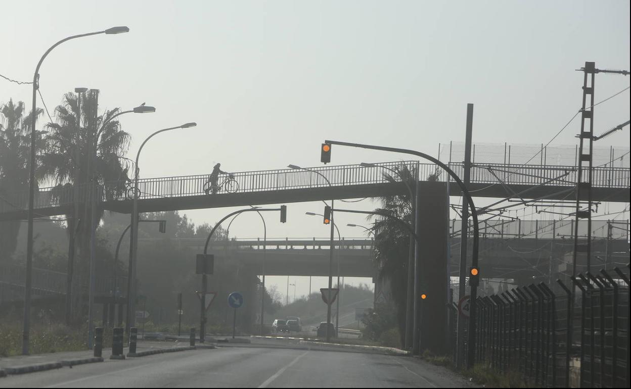 Niebla en la ciudad de Valencia. 