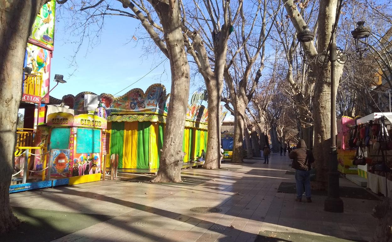 Feria de Navidad de Xàtiva, ubicada en la Alameda. 