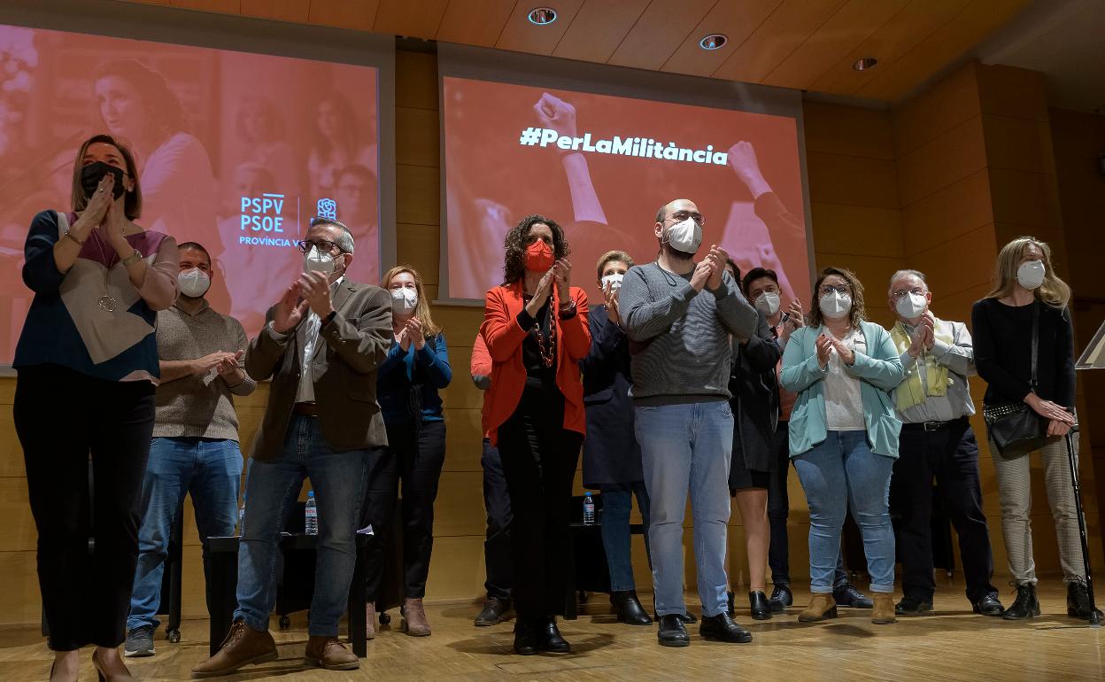 La candidata por Valencia, Mercedes Caballero, en su presentación