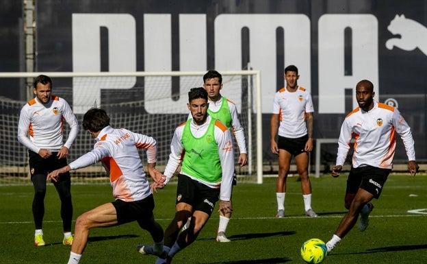 Piccini, durante un entrenamiento en Paterna. 