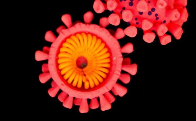 Representación de un coronavirus