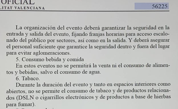 Extracto del DOGV publicado el pasado 31 de diciembre que sigue en vigor. 