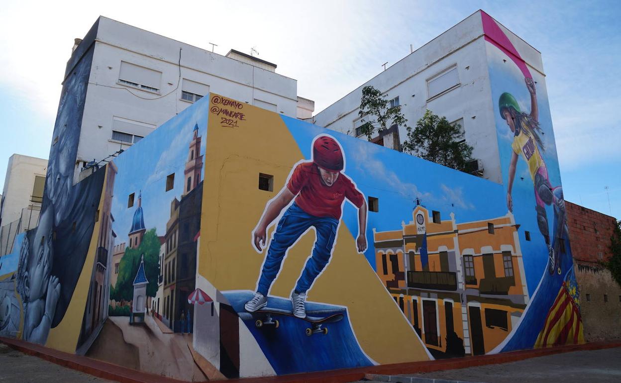 El mural inaugurado recientemente en el parque de Burjassot. 
