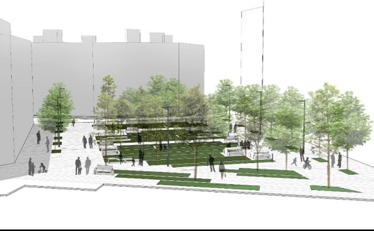 Recreación de la nueva plaza peatonal de Valencia.