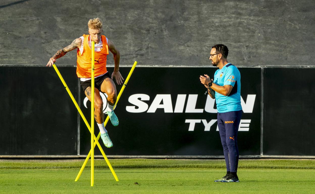 Wass y Bordalás, en un entrenamiento.