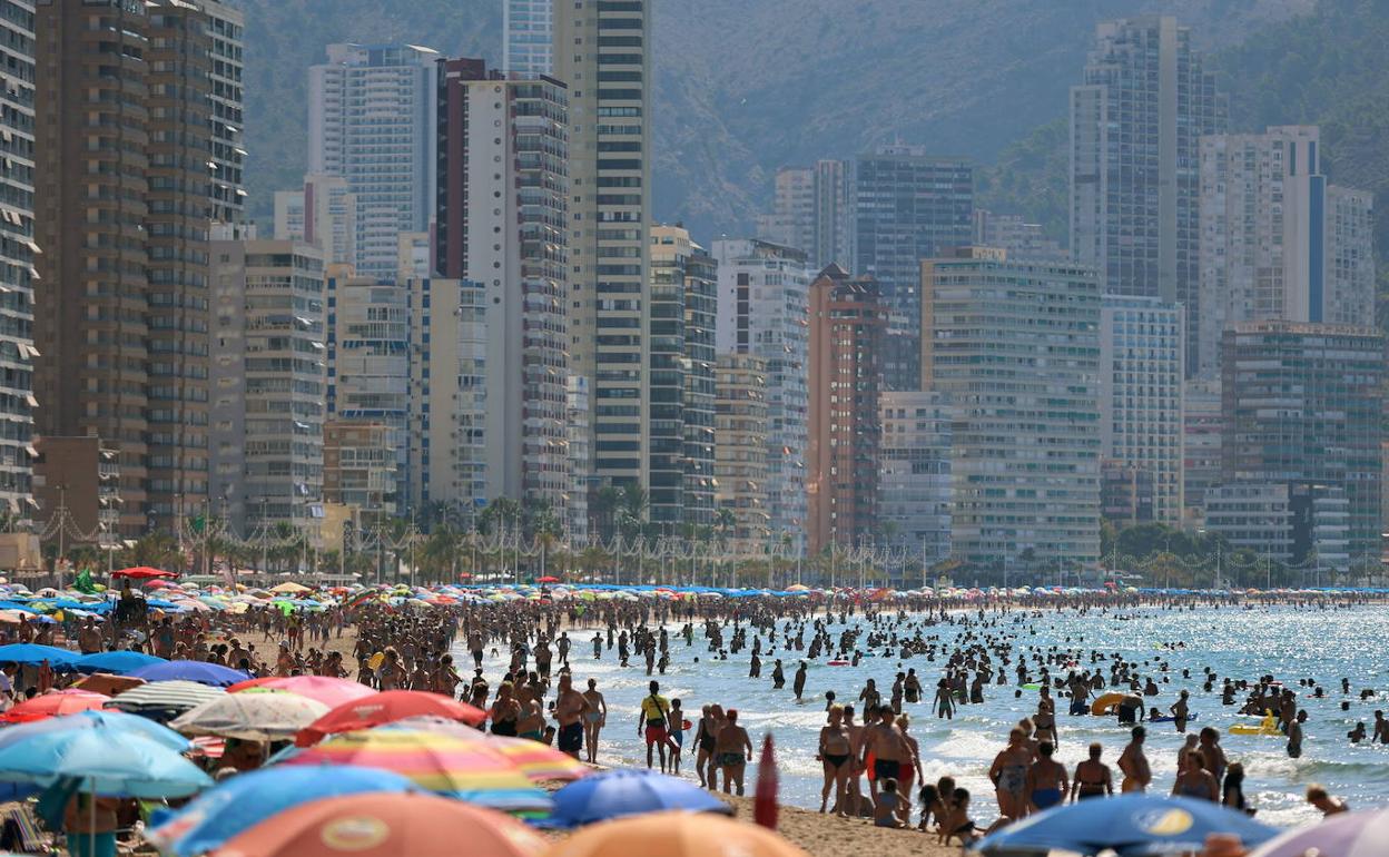 Edificios en la costa de Benidorm. 