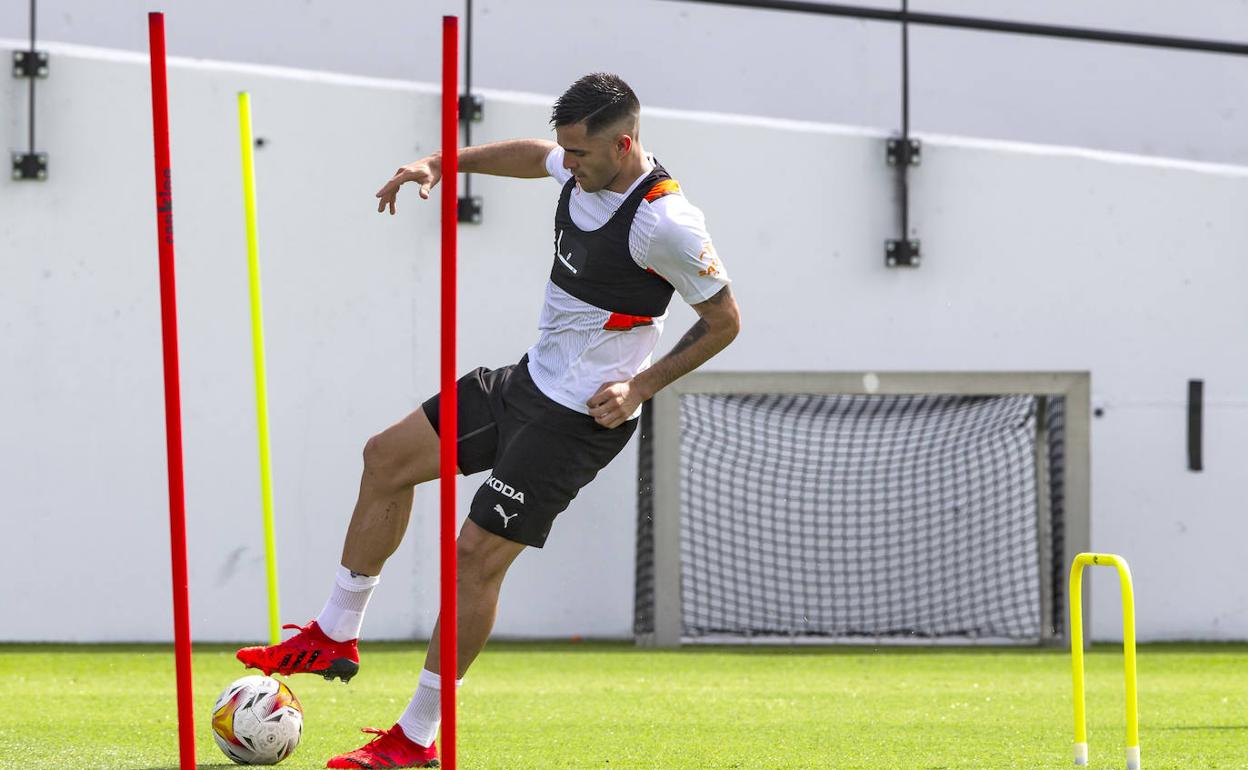 Maxi, en un entrenamiento.