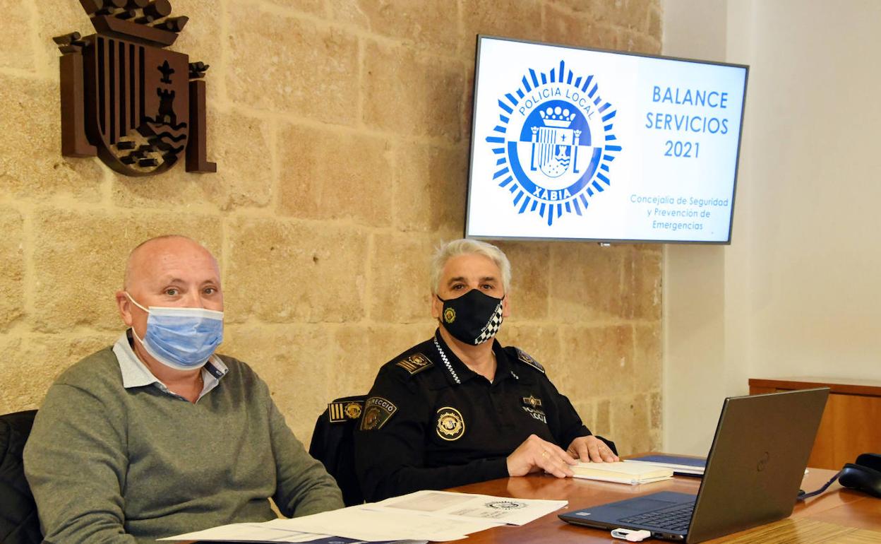 El edil de Seguridad Ciudadana, Juan Ortolá, y el intendente jefe, José Antonio Monfort. 