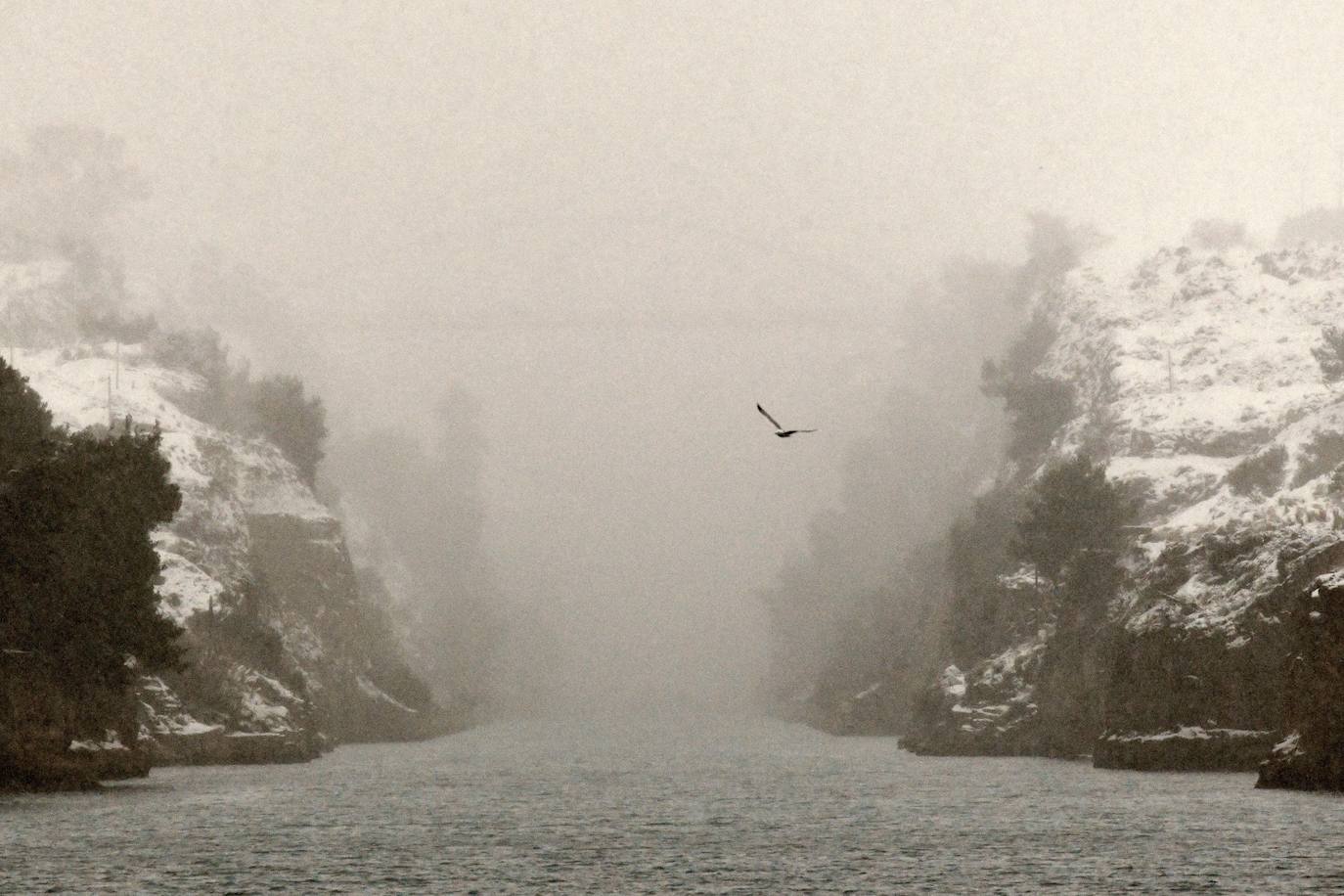 Nieve en Atenas provocada por la borrasca Elpis. 