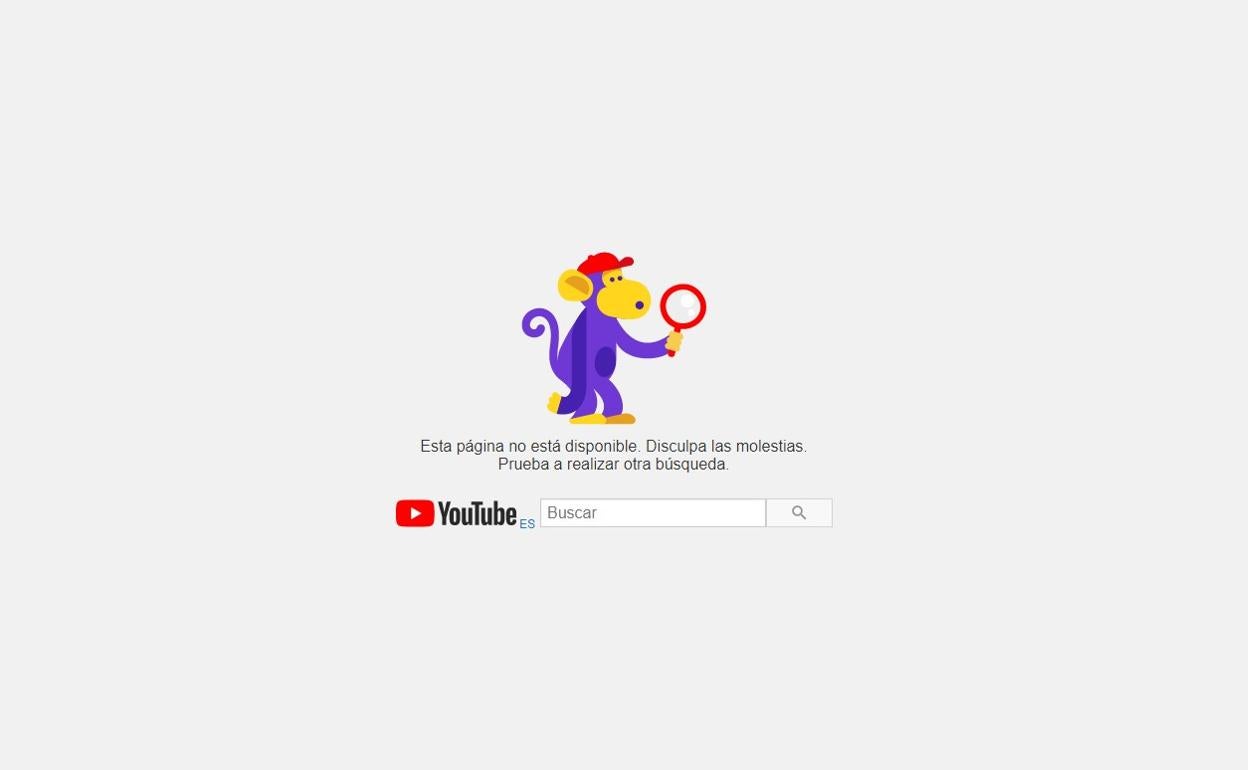 Pantalla que aparece al acceder al canal de YouTube del consistorio. 