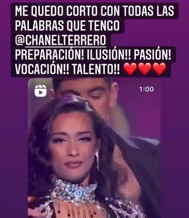 Mensaje de Víctor Elías a Chanel en Instagram.